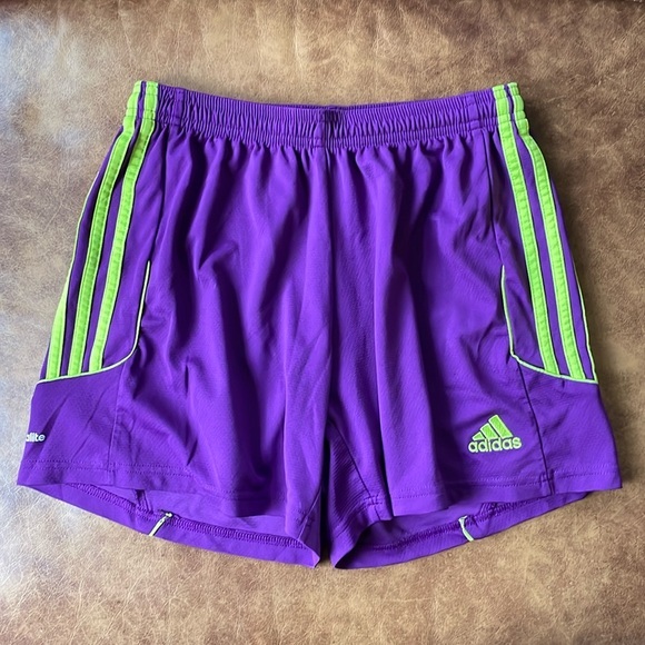 ADIDAS CONDIVO 20 SHORT GLORY 4.5” Sz Small PURPLE SEMI SOLAR GREEN - Picture 1 of 9